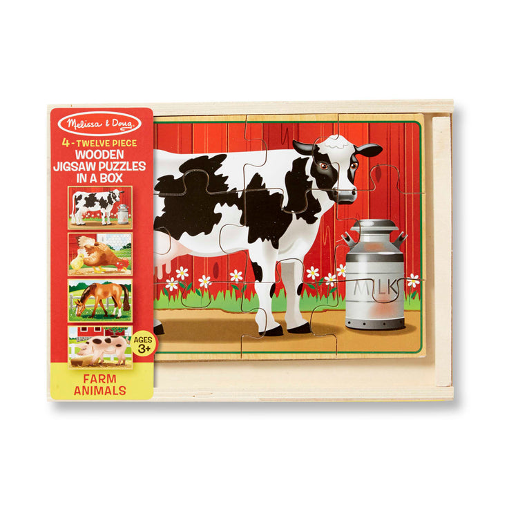 Melissa & Doug Farm 4-in-1 Wooden Jigsaw Puzzles in a Storage Box (48 pcs total)