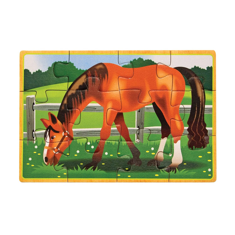 Melissa & Doug Farm 4-in-1 Wooden Jigsaw Puzzles in a Storage Box (48 pcs total)