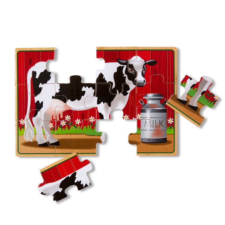 Melissa & Doug Farm 4-in-1 Wooden Jigsaw Puzzles in a Storage Box (48 pcs total)