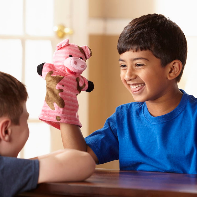 Melissa & Doug Farm Friends Hand Puppets (Set of 4) - Cow, Horse, Sheep, and Pig