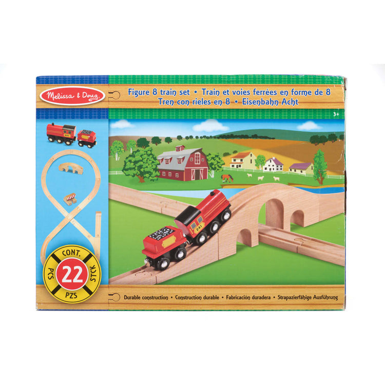 Melissa & Doug Classic Wooden Figure Eight Train Set (22 pcs)