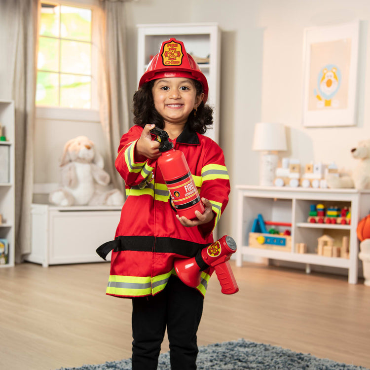 Melissa & Doug Fire Chief Costume Role Play Dress-Up Set (6 pcs)