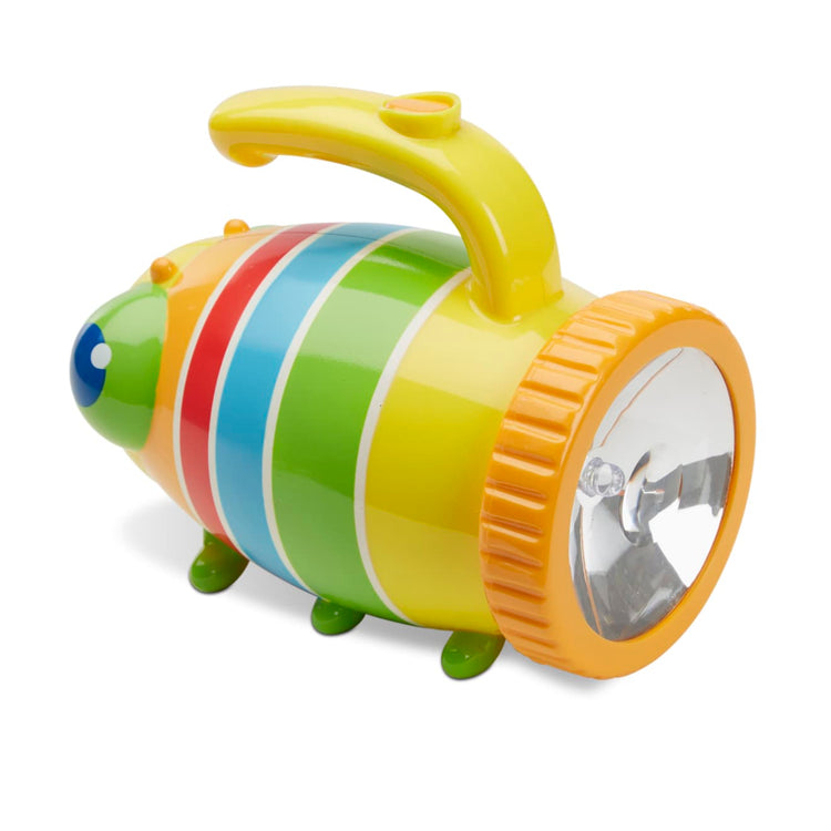 The loose pieces of the Melissa & Doug Sunny Patch Giddy Buggy Flashlight With Easy-Grip Handle