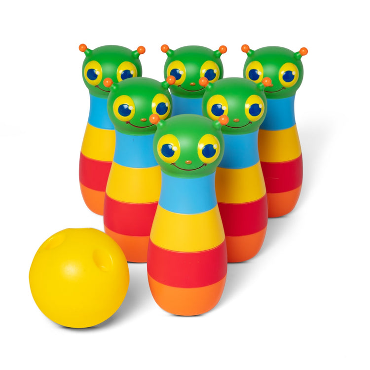 Melissa & Doug Sunny Patch Happy Giddy Bowling Set With 6 Pins, Bowling Ball, and Storage Bag