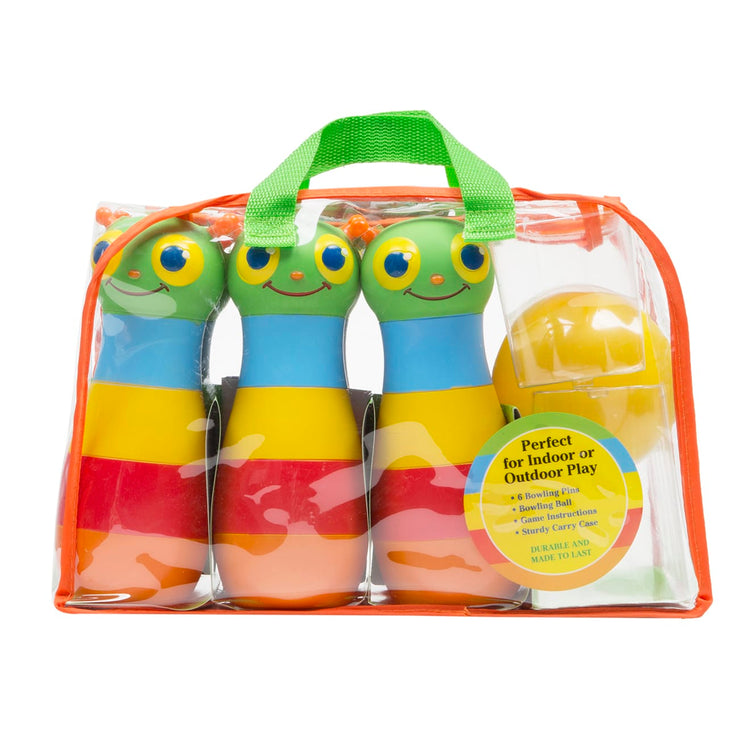 Melissa & Doug Sunny Patch Happy Giddy Bowling Set With 6 Pins, Bowling Ball, and Storage Bag