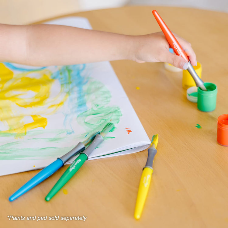 The front of the box for the Melissa & Doug Large Paint Brush Set With 4 Kids' Paint Brushes