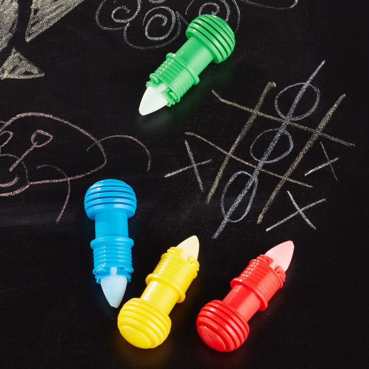 the Melissa & Doug My First Sidewalk Chalk Set With Holders - 4 Chalk Sticks and 4 Holders