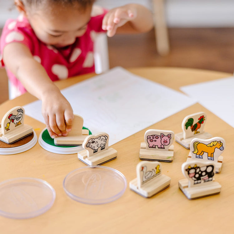 The front of the box for the Melissa & Doug My First Wooden Stamp Set - Farm Animals