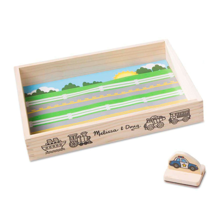 The front of the box for the Melissa & Doug My First Wooden Stamp Set - Vehicles