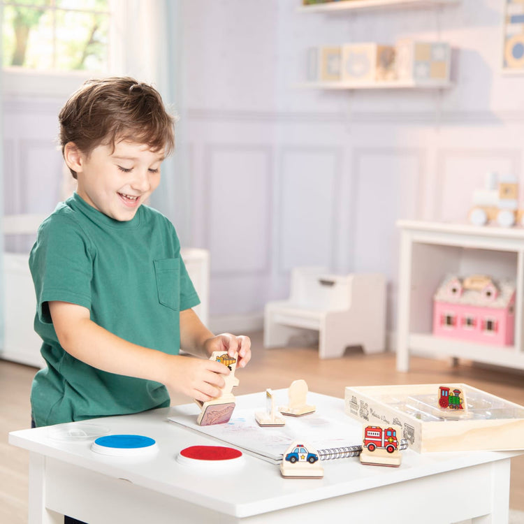 The front of the box for the Melissa & Doug My First Wooden Stamp Set - Vehicles