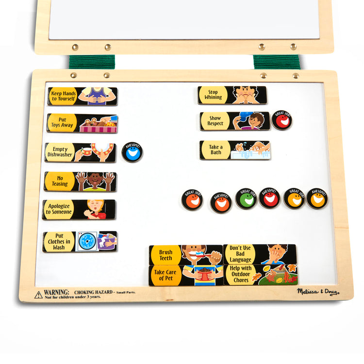 the Melissa & Doug Deluxe Wooden Magnetic Responsibility Chart With 90 Magnets