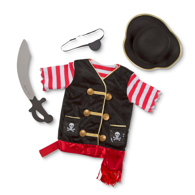 Melissa & Doug Pirate Role Play Costume Dress-Up Set With Hat, Sword, and Eye Patch