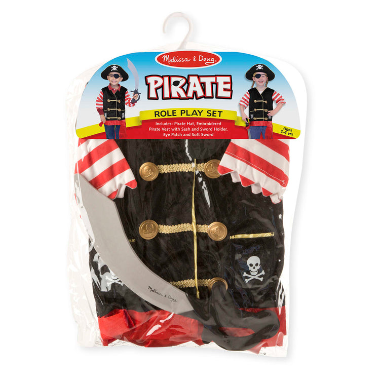 Melissa & Doug Pirate Role Play Costume Dress-Up Set With Hat, Sword, and Eye Patch