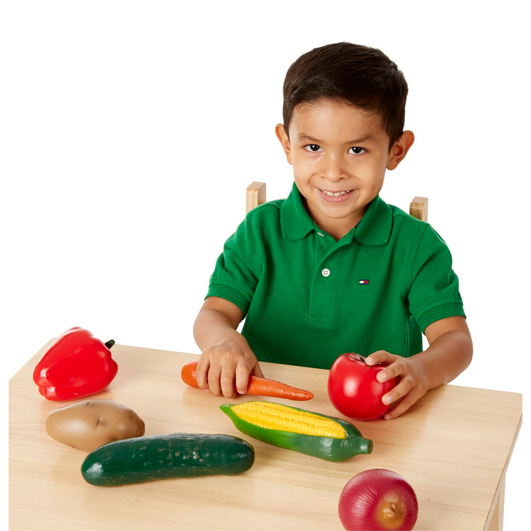 Melissa & Doug Playtime Produce Vegetables Play Food Set With Crate (7 pcs)