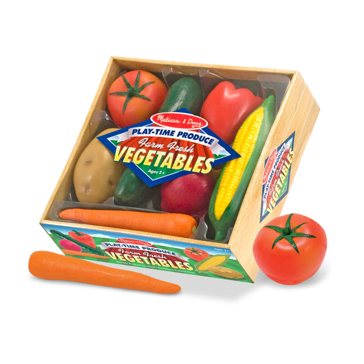 Melissa & Doug Playtime Produce Vegetables Play Food Set With Crate (7 pcs)