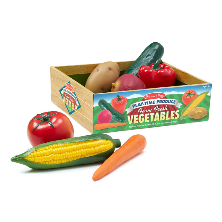 Melissa & Doug Playtime Produce Vegetables Play Food Set With Crate (7 pcs)