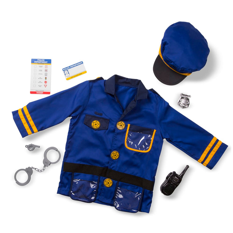 Melissa & Doug Police Officer Role Play Costume Dress-Up Set (8 pcs)