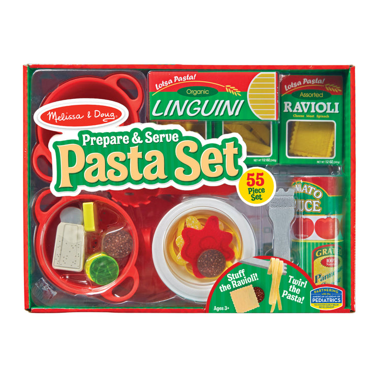 the Melissa & Doug Prepare & Serve Pasta Play Food Set - 55 Pieces