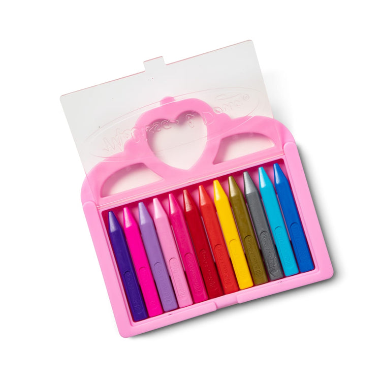 The loose pieces of the Melissa & Doug Princess Crayon Set - 12 Colors