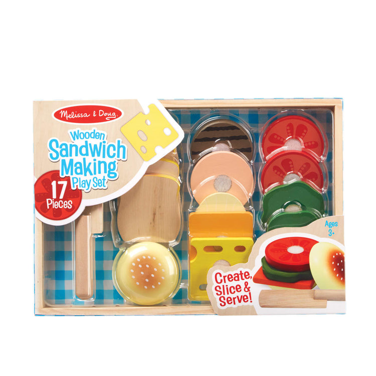 the Melissa & Doug Wooden Sandwich-Making Pretend Play Food Set