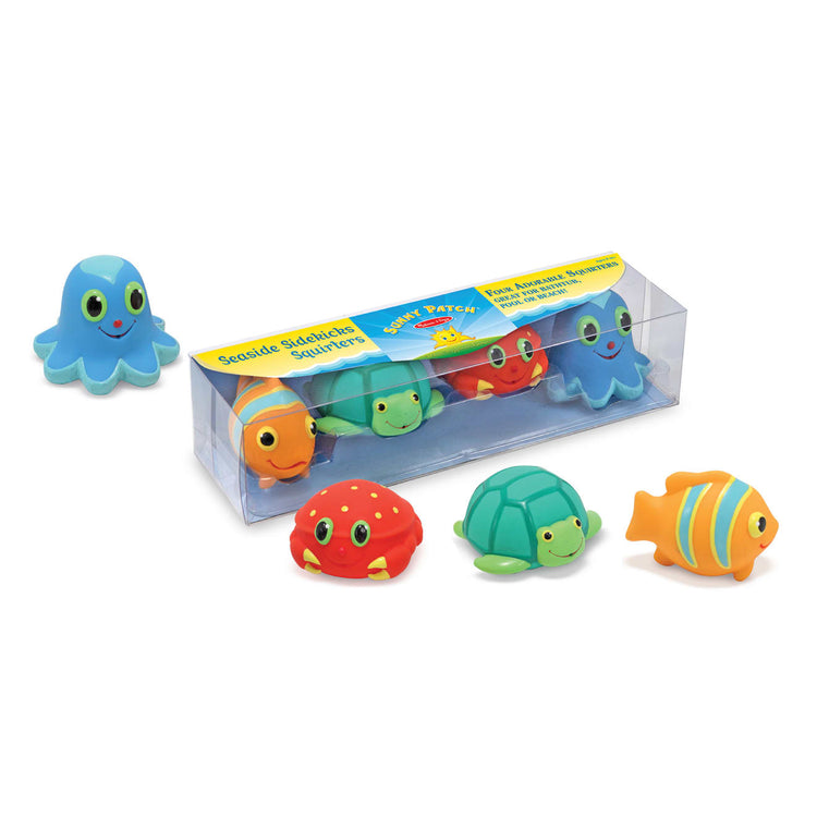 Melissa & Doug Sunny Patch Seaside Sidekicks Squirters With 4 Squeeze-and-Squirt Animals - Water Toys for Kids