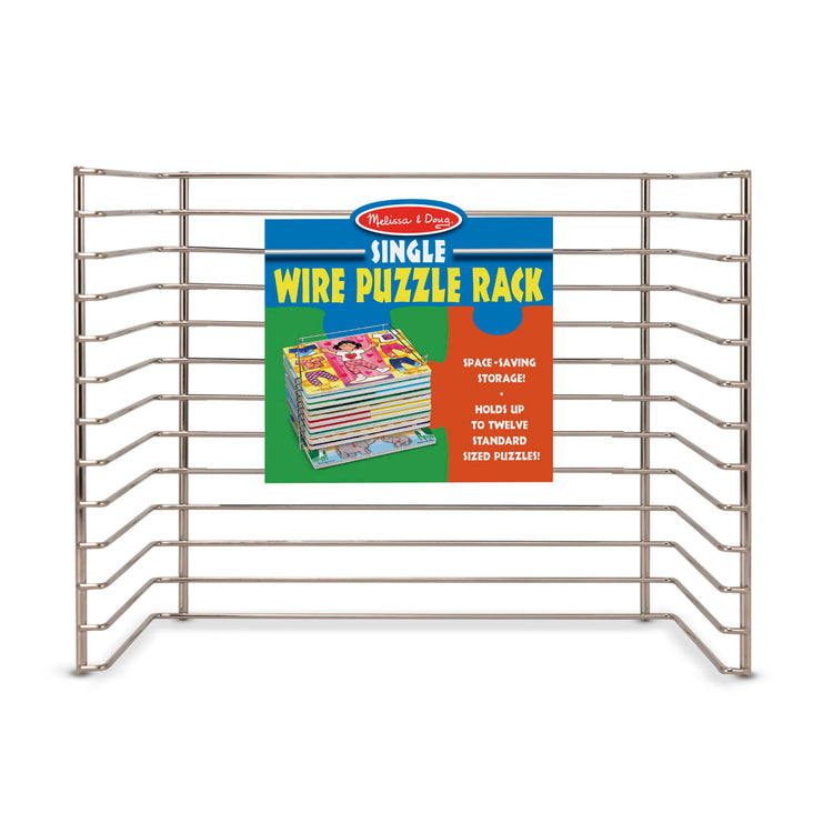 the Melissa & Doug Puzzle Storage Rack - Wire Rack Holds 12 Puzzles