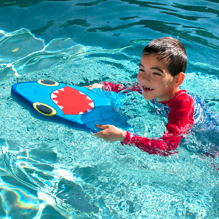 Melissa & Doug Sunny Patch Spark Shark Kickboard - Learn-to-Swim Pool Toy for Boys and Girls