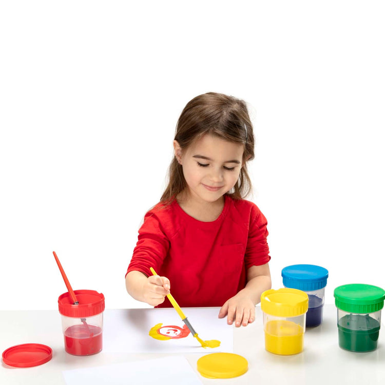 Melissa & Doug Spill-Proof Paint Cups - 4-Pack, Airtight Seal, Snap Lids