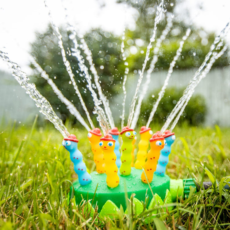 Melissa & Doug Sunny Patch Splash Patrol Outdoor Sprinkler Toy with Hose Attchment