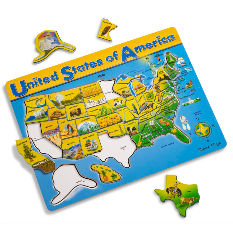 the Melissa & Doug USA Map Wooden Puzzle (45 pcs)