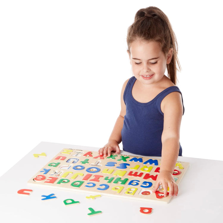 Melissa & Doug Upper & Lower Case Alphabet Letters Wooden Puzzle (52 pcs)