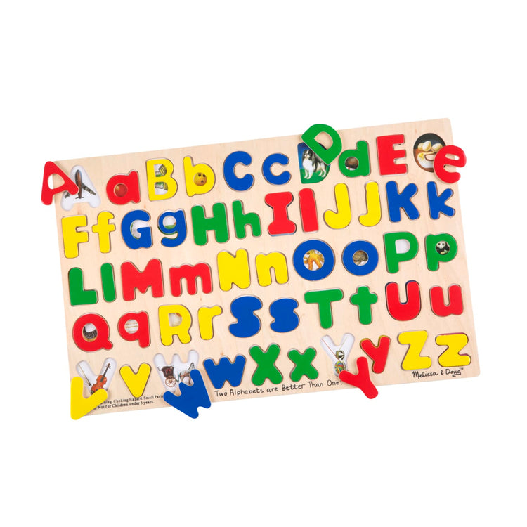 Melissa & Doug Upper & Lower Case Alphabet Letters Wooden Puzzle (52 pcs)