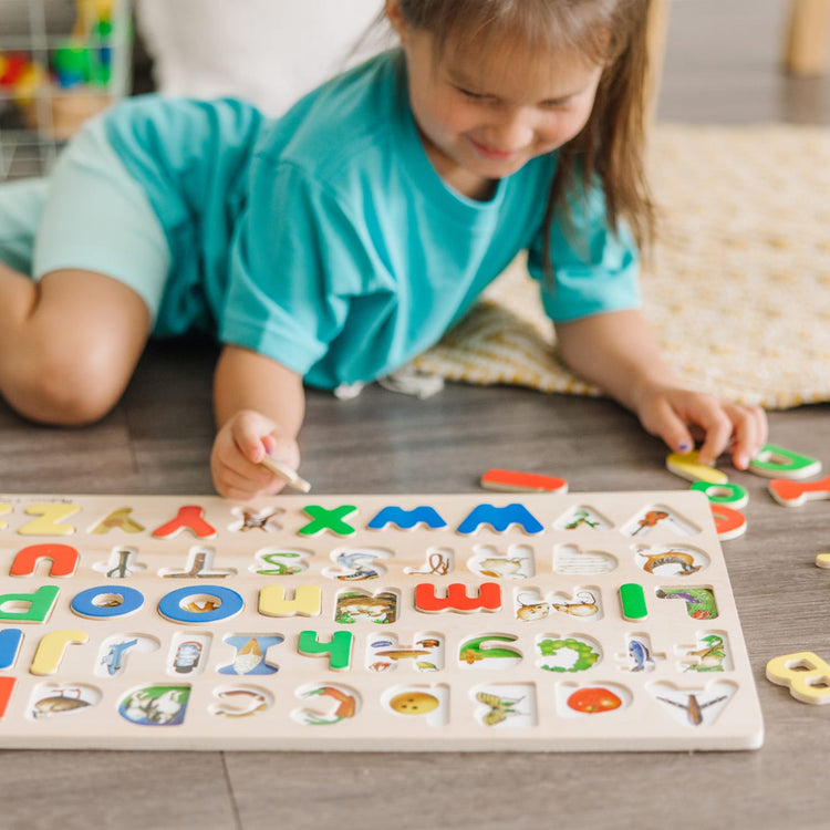 Melissa & Doug Upper & Lower Case Alphabet Letters Wooden Puzzle (52 pcs)