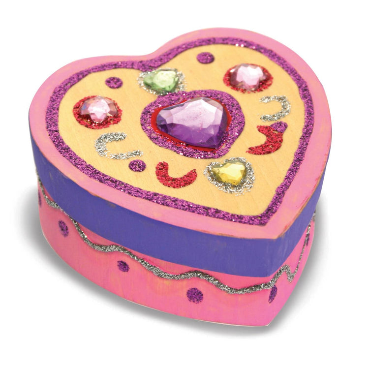 The front of the box for the Melissa & Doug Decorate-Your-Own Wooden Heart Box Craft Kit