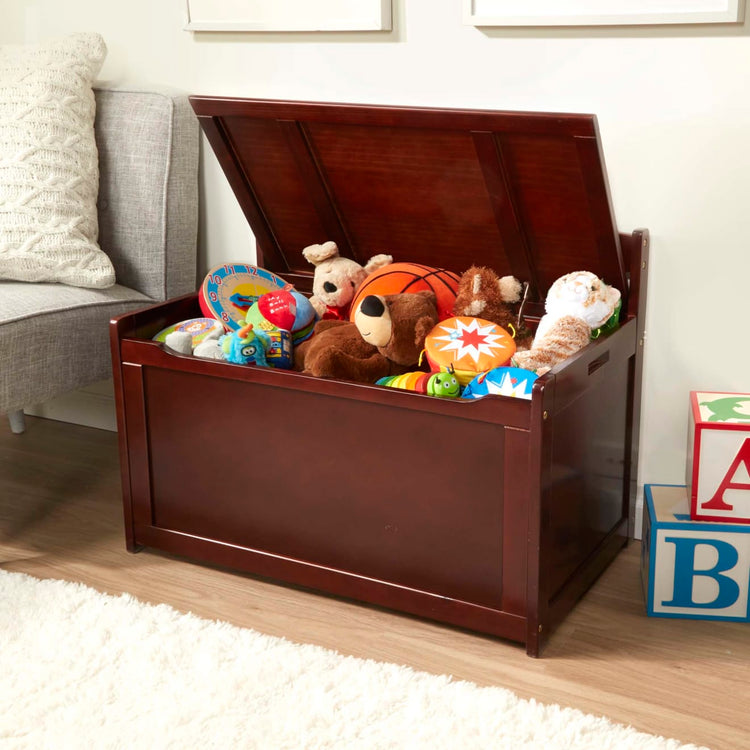 the Melissa & Doug Wooden Toy Chest (Espresso)