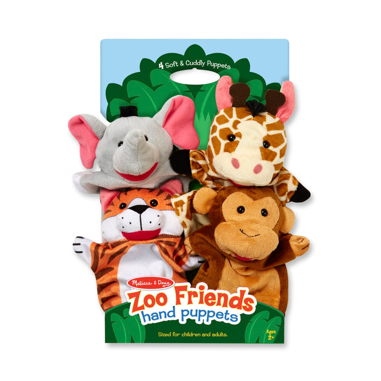 the Melissa & Doug Zoo Friends Hand Puppets (Set of 4) - Elephant, Giraffe, Tiger, and Monkey